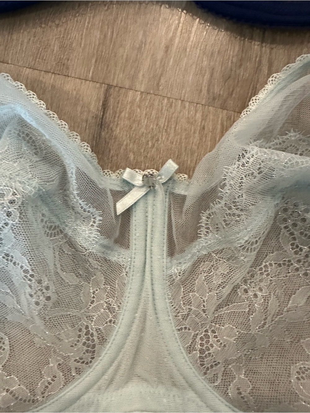 Wacoal Sheer Lace Underwire Trio - White, Navy, Light Blue - Picture 4 of 10